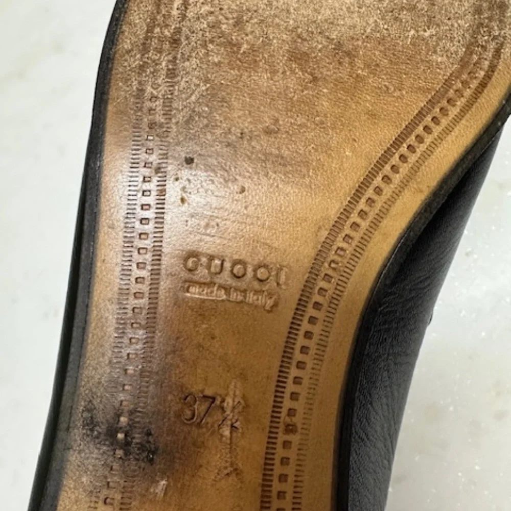 Gucci Brixton Leather Web Horsebit Loafers AUTHENTIC Perfect! 37.5 - Picture 7 of 16